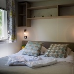 Exemple chambre lit double Mobil-Home Privilège 4 Chambres - camping Hérault en bord de mer